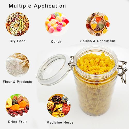 Jar Bottle World Airtight Food Storage Containers, PET Jars with Lids for Serving Candy, Cookie, Rice,Food - Set of 6 Jar Bottle World Airtight Food Storage Containers, PET Jars with Lids for Serving Candy, Cookie, Rice,Food - Set of 6