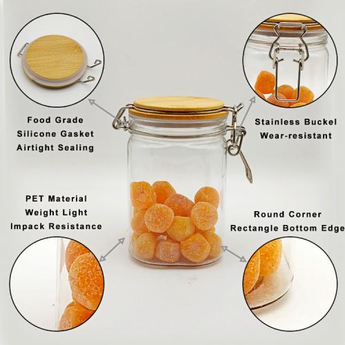 800ml 3pcs Square Kitchen Sugar Coffee Tea Food Canister Plastic Pet Storage Jar Replacement and Bottles set With Bamboo lids 800ml 3pcs Square Kitchen Sugar Coffee Tea Food Canister Plastic Pet Storage Jar Replacement and Bottles set With Bamboo lids