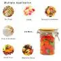 800ml Plastic Jars With Lids, Accguan Airtight Container for Food Storage, Clear Square Jars Ideal For Kitchen & Household Storage Of Dry Goods, Peanut Butter