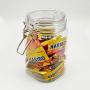 800ml H152mm Wide mouth Square shape PET plastic can air tight candy storage jar with lids