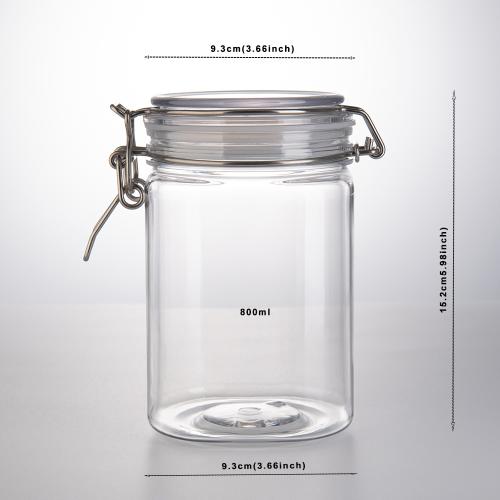 2pcs 800ml kitchen storage plastic pet jars for food plastic Pet candy jar decoration cookie container 2pcs 800ml kitchen storage plastic pet jars for food plastic Pet candy jar decoration cookie container