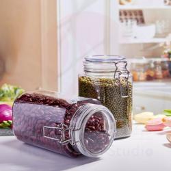 800ml clear pet plastic bottle Kitchen Sealed Jar Plastic Bottle Transparent Grain Storage Box Zero Food Dried Fruit Bean Candy Storage Tank