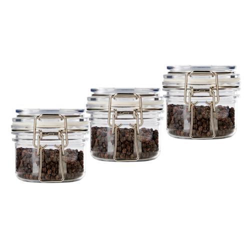 custom design 120ml 4oz 3pcs empty seasoning packaging bottle square plastic spice jar condiment jars