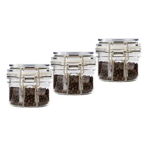 custom design 120ml 4oz 3pcs empty seasoning packaging bottle square plastic spice jar condiment jars