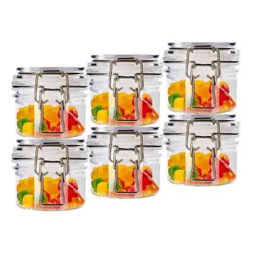 Bouteille en PET vide 4oz/120ml avec couvercle, lot de 6