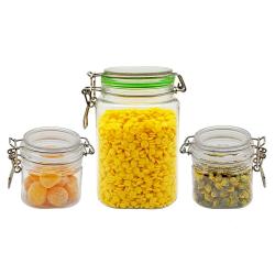 high plastic joint storage jar grain sealed tank seal pot heat-resistant plastic jar 3pcs