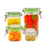 Square Shape Canister Plastic Jar Sets With Plastic Lid for Kitchen and Home Organization 4pcs