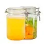 High quality 1250ml 2pcs Square Shape kombucha plastic pet bottle with wide mouth