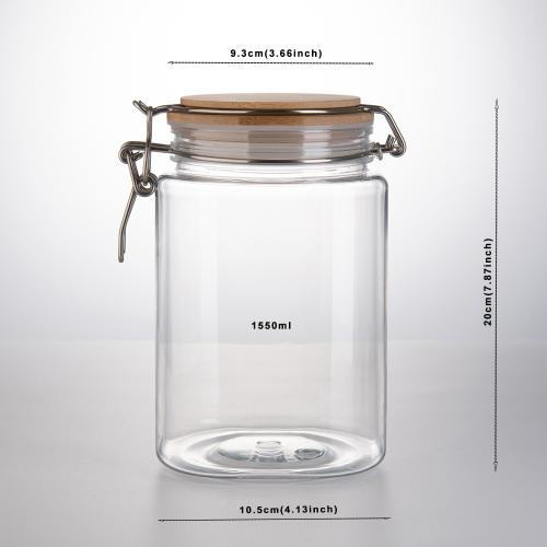 1550ml Kitchen Canister Set - 3-Piece Coffee Plastic Pet Jar Replacement, Sugar, and Tea Storage Container Jars with Bamboo Lids 1550ml Kitchen Canister Set - 3-Piece Coffee Plastic Pet Jar Replacement, Sugar, and Tea Storage Container Jars with Bamboo Lids