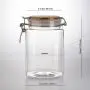 1550ml Kitchen Canister Set - 3-Piece Coffee Plastic Pet Jar Replacement, Sugar, and Tea Storage Container Jars with Bamboo Lids 