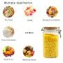 Factory Supplied Food Plastic Square Mason Storage Jar with Sealed Wooden Lid, Clear Food Storage Jar for Storing Spaghetti, Pasta and More 3pcs