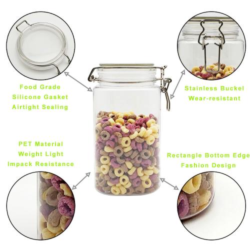 1550ml 2pcs Clear Food Grade Plastic Pet Food Storage Jar Canister Container replacement with Airtight Locking Clamp Lid 1550ml 2pcs Clear Food Grade Plastic Pet Food Storage Jar Canister Container replacement with Airtight Locking Clamp Lid