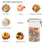 1550ml 40pcs Clear PET Plastic Food Storage Jar Canister Container replacement with Airtight Locking Clamp Lid 