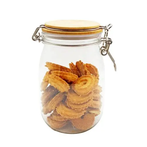 1200 ml PET-Behälter Set aus Bambus für Gewürze, Trockenfrüchte, Salat & mehr - Bambüdach.
