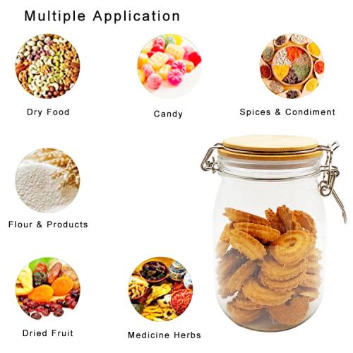1200Ml PET Jar Kitchen Food Bulk Bamboo Containers Set For Spices Dried Fruit Storage Can Salad Bowl Box bamboo lid 1200Ml PET Jar Kitchen Food Bulk Bamboo Containers Set For Spices Dried Fruit Storage Can Salad Bowl Box bamboo lid