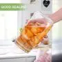 2 Pack food plastic round jar , with Plastic Airtight Lid, Muslin Cloth, Rubber Band -Wide Mouth Easy to Clean - BPA Free - Kombucha, Kefir, Canning, Sun Tea, Fermentation, Food Storage