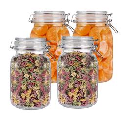 | Storage Bottles & Jars | New 1000ml  Mason Borosilica Glass  Jar Kitchen Food Bulk Container Set For Spices Dried Fruit Storage Can Salad Bowl Box | by HUDITOOLS | 4 PCs