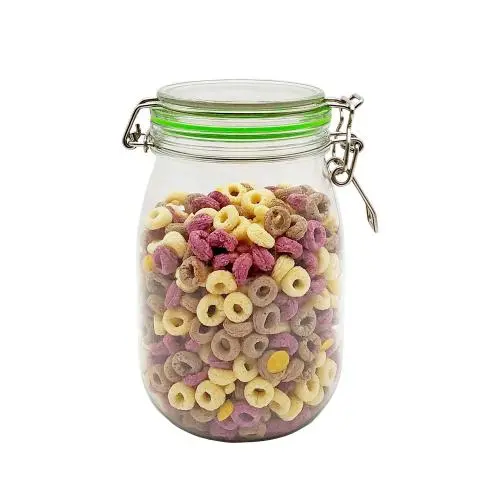 1150 ml Mason Glasbehälter, PET Behälter, Lebensmittelbehälter, Süßigkeitenbehälter mit Deckel, Keksdose, Schmuckschatzer, Buffetbehälter