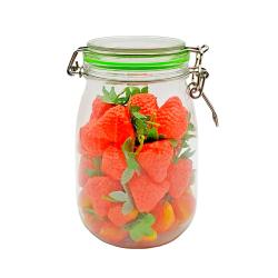 PET Plastic Round canister set airtight mason jar with lid 1150ml Keep Fruit Fresh for Longer Time 