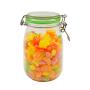 Rainbow Candy Shape Clear PET Apothecary Jar with Lid,Mason Candy Jar Wedding Candy Buffet Jars Food Jar for Kitchen(1150ml)