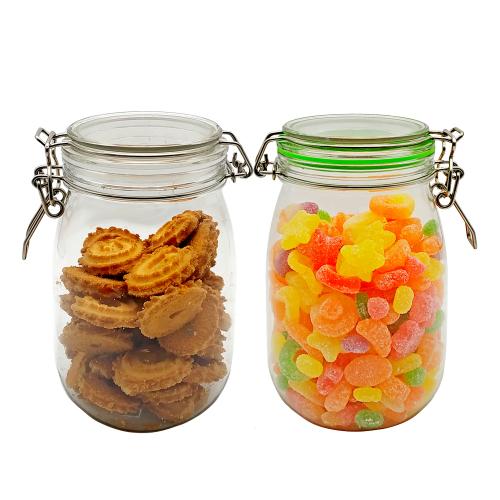 1150ml 2pcs BPA Free Food Grade Pet Wedding Plastic Juice Cookies Candy Storage Jar