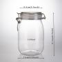 2 Large Size Empty Food Storage Jars Plastic with Lid and Silicone Ring Stainless locker