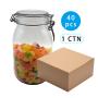 40 Pack -1600ml Mason Jar - PET Jar Wide Mouth with Airtight Foam Lined Plastic Lid - Safe Mason Jar Food Jar for Fermenting Kombucha Kefir - Pickling, Storing and Canning 