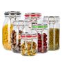 6 pack Plastic Large Airtight Cereal Multi Food Storage Container Set, Plastic Kitchen Storage,Pet Storage Set