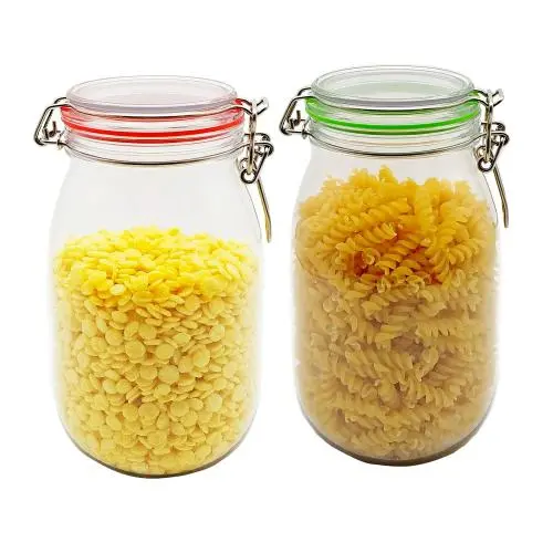 2 Pièces Potons Scellés 1600ML pour Cuisine Jouets, Récipients de Conservation de Graines, PET, Bouchon en Silicone pour Fermeture Étanchée, Petit Pot en Métal Transparent 2 Pièces Potons Scellés 1600ML pour Cuisine Jouets, Récipients de Conservation de Graines, PET, Bouchon en Silicone pour Fermeture Étanchée, Petit Pot en Métal Transparent