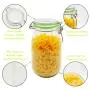 40 Pack -1600ml Mason Jar - PET Jar Wide Mouth with Airtight Foam Lined Plastic Lid - Safe Mason Jar Food Jar for Fermenting Kombucha Kefir - Pickling, Storing and Canning 