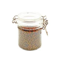 PET Coffee Containers, 300 ml Kitchen Serving Food Storage Canister with Sealed Wooden Lid, BPA-Free Clear Weed Container for Tea Leaves, Powder, Spice,Weed