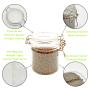 PET Coffee Containers, 300 ml Kitchen Serving Food Storage Canister with Sealed Wooden Lid, BPA-Free Clear Weed Container for Tea Leaves, Powder, Spice,Weed