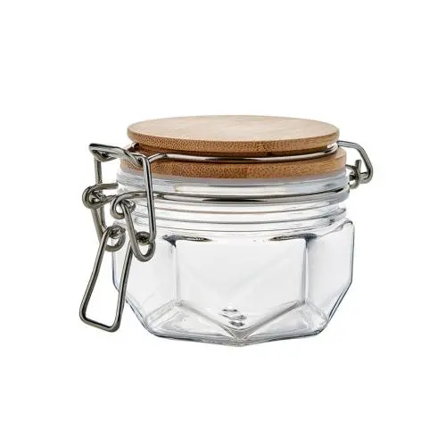 Bouteille en PET Hexagon 120ml avec Couvercle en Bambou, Emballage pour Cosmétiques, Alimentation. Bouteille en PET Hexagon 120ml avec Couvercle en Bambou, Emballage pour Cosmétiques, Alimentation.