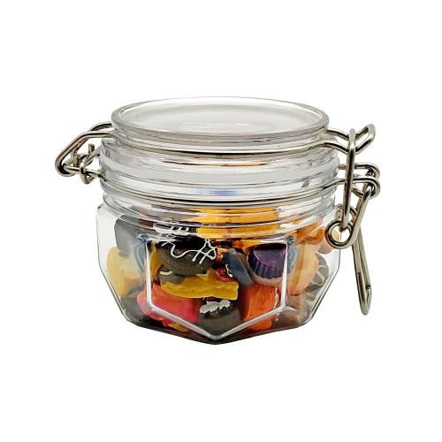 Factory Price Custom Shape Clear Empty Honey Plastic pet Jar Unique with lid 