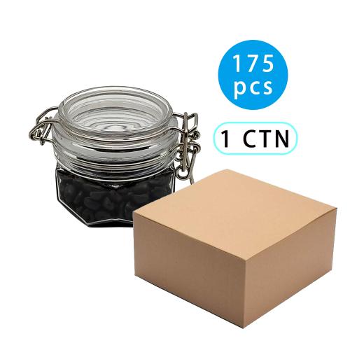 175pcs Factory Price Custom Shape Clear Empty Honey Plastic Pet Jar Unique with lid 