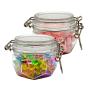 Small 120ml 2pcs Clear Plastic Pet Shots Hexagon Spice Bottle with Plastic Cap for Juice Beverage, Cookie