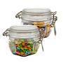 2 Pcs 120ml Airtight Square Spice PET Jar Plastic Lid With Leak Proof Rubber Gasket And Hinged Lid For Home