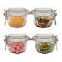 4Pcs PET Empty Honey Jar Hexagon transparent House Storage Bottle For Nut Suger Canister Canned PET Jam Jar,120Ml