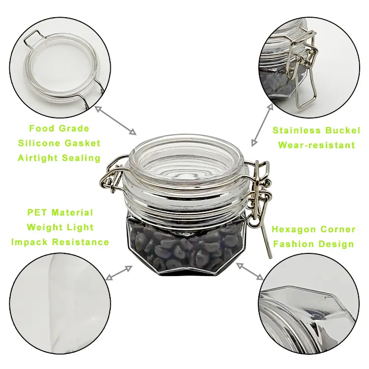 2PCS 25ML 0.84oz Clear Glass Favor Storage Jar Bottle Container Airtight  Canister with Gold Lid