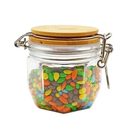 200ML Hexagon Sealed Cans Food Kitchen Grain Storage Box Small PET Food Jar Lid and Silicone Ring for Airtight Sealing Little Clear Canister Stash Jar for Kitchen Storage 200ML Hexagon Sealed Cans Food Kitchen Grain Storage Box Small PET Food Jar Lid and Silicone Ring for Airtight Sealing Little Clear Canister Stash Jar for Kitchen Storage