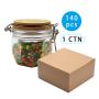 140pcs 200ml Bamboo Lid PET Airtight Canister Storage Bottles Jars Grains Tea Leaf Coffee Beans Candy Food Jar