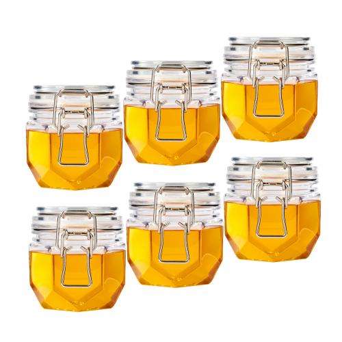 200ml 6packs High quality wholesale honey airtight jar, hexagon honey jar 