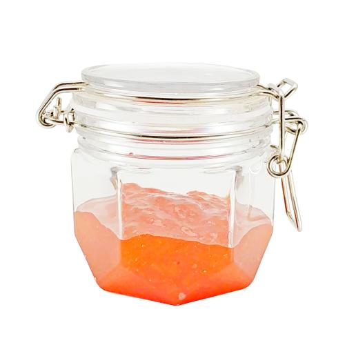 Hexagon wholesale small size 200ml plastic pet jam jar replacement with airtight lid 