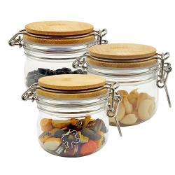 3PCS 200ml/ Empty Refillable Mini Clear PET Bottle Sealed Jar Mason Canning Jars Food storage Container With Screw Gold Lid for Jam Honey Spices Tea Coffee