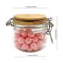 PET Storage with Bamboo Jar Lid, Versatile Mason Sealed jar Transparent Storage Containers Herbs Pot for Kitchens Home-B 2pcs