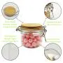 PET Storage with Bamboo Jar Lid, Versatile Mason Sealed jar Transparent Storage Containers Herbs Pot for Kitchens Home-B 2pcs