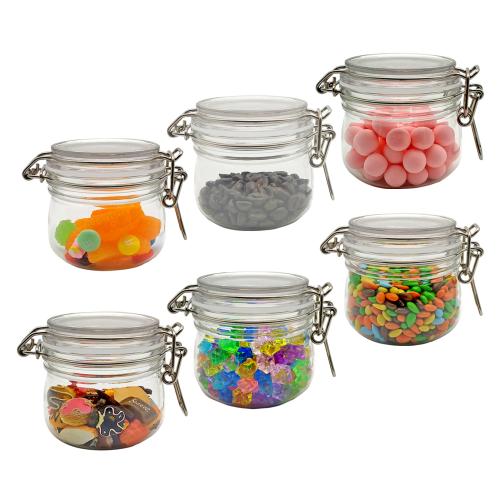 Kitchen Storage Containers With Lids Set of 6 Kitchen Canisters-Cookie, oatmeal, fruit, Rice and Spice Jars - Sugar or Flour Container - Big and Small Airtight Food Jar for Pantry