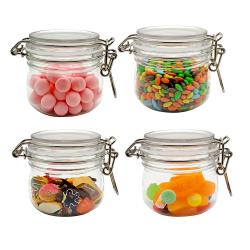 4 Pieces/Lot PET Jars Sealed Storage Food Container Spice Jar 180Ml Kitchen Containers Clear