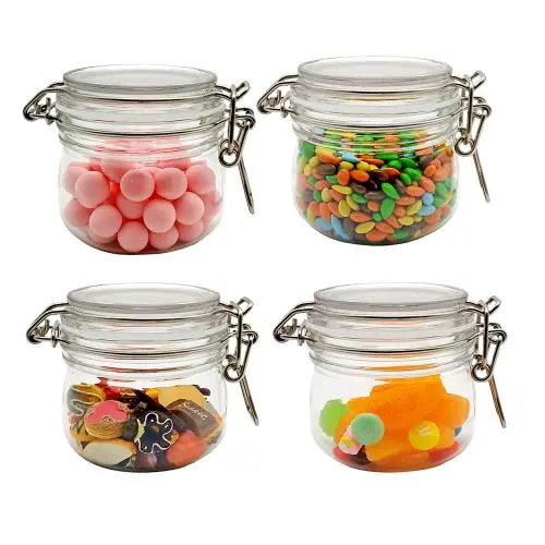 Lot de 4 Pots en PET Scellés pour Stockage Alimentation, Épices, 180ml, Récipients de Cuisine Transparent Lot de 4 Pots en PET Scellés pour Stockage Alimentation, Épices, 180ml, Récipients de Cuisine Transparent