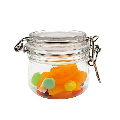 Food Storage Canisters Sealed jar, Transparent Plastic Can with round Lids Pot